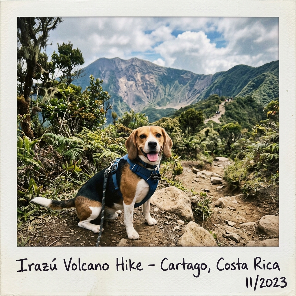 Beagle on Volcano Hike
